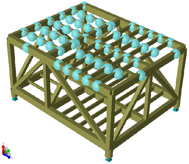 Generated point masses using 5 point masses along a beam